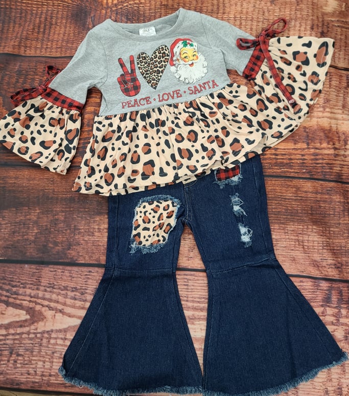 Peace Love Santa Denim 2pc