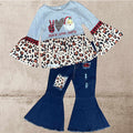 Peace Love Santa Leop/Buffalo Plaid 2PC