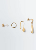 Piercings Set in Gold Plated Silver in Gold-Plated Silver and Resin, product shot, Top view Assorted shapes