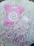 Pink Bleached Bunny w/ Cottontail Bells