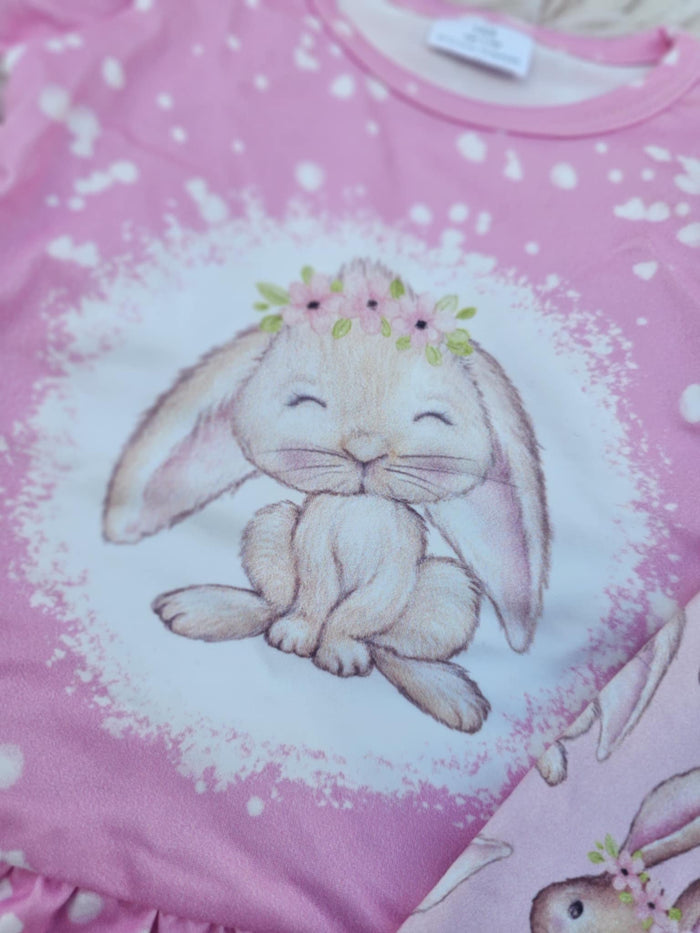 Pink Bleached Bunny w/ Cottontail Bells