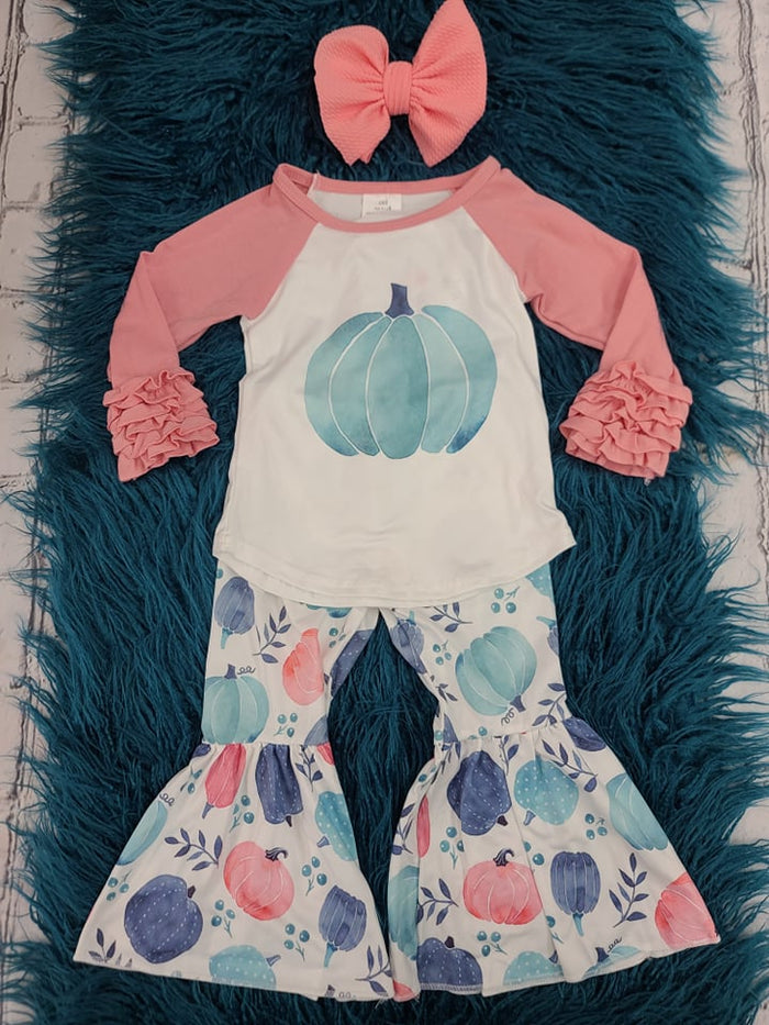 Pink Blue pastel pumpkin 2pc