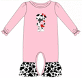 Pink cow w/cupcake romper