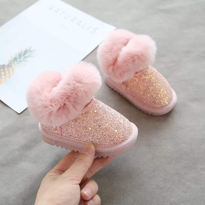 Pink glitter Fur Boots