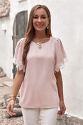 Pink lace sleeve top