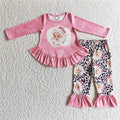 Pink Ruffle Santa 2pc