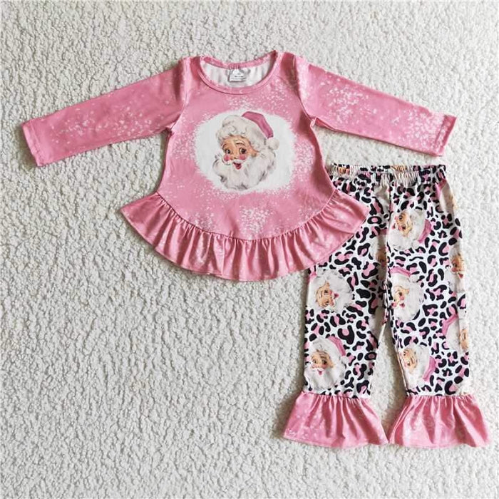 Pink Ruffle Santa 2pc