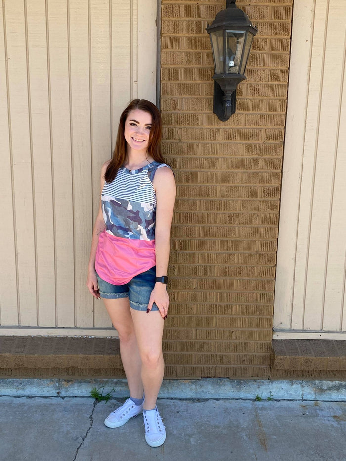 Pink Stripe Camo Tank 59