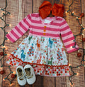 Pink Striped Deer Dress