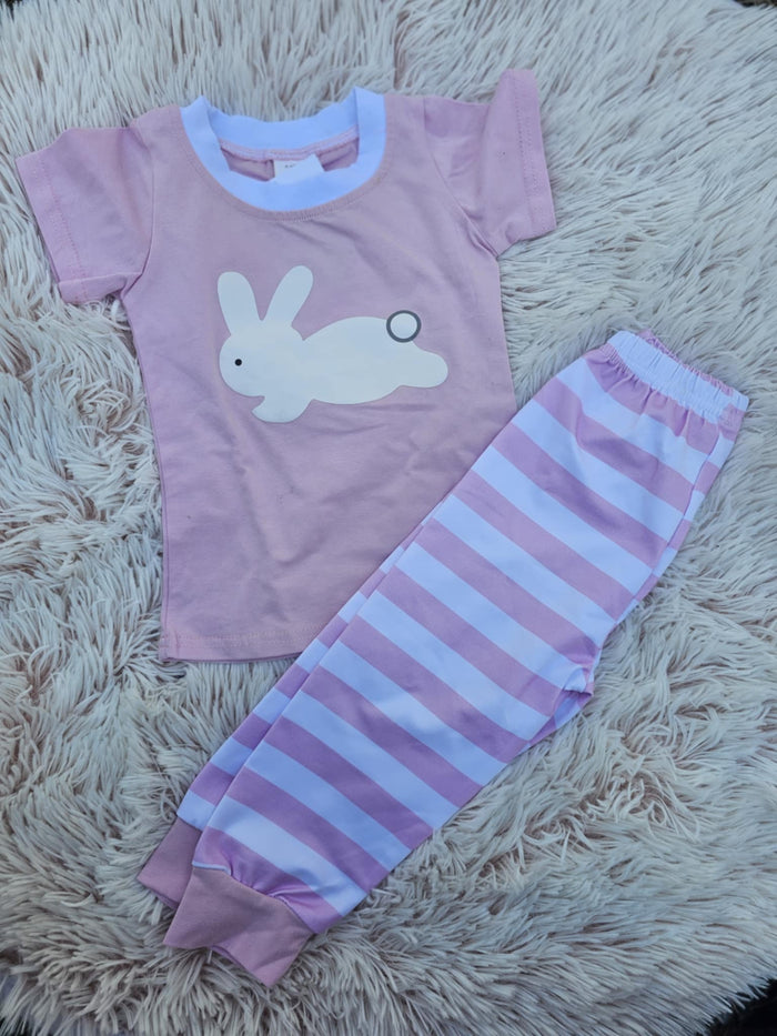 Pink? Wht Stripe Bunny PJ