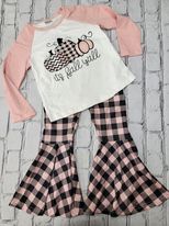 Pink/Blk Plaid Pumpkin 2pc