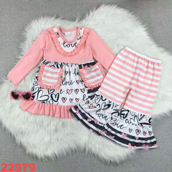 Pink/Blk Stripe Pocket Bell Set
