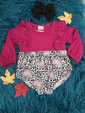 Plum/ Leop pumpkin romper