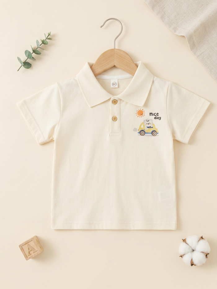 Polo Shirt & Denim Shorts Set