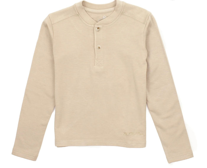 Properly tied Boys Shoreline Henley LS Birch