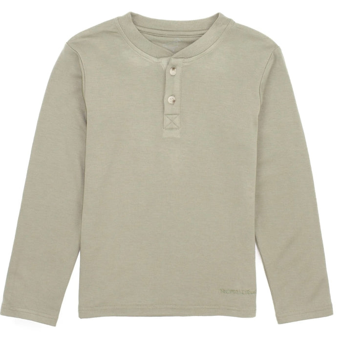 Properly tied Boys Shoreline Henley LS Cedar