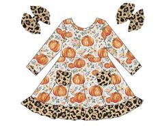 Pumpkin/Leopard Fall Dress