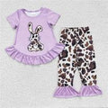 Purple Cow Print Bunny 2PC