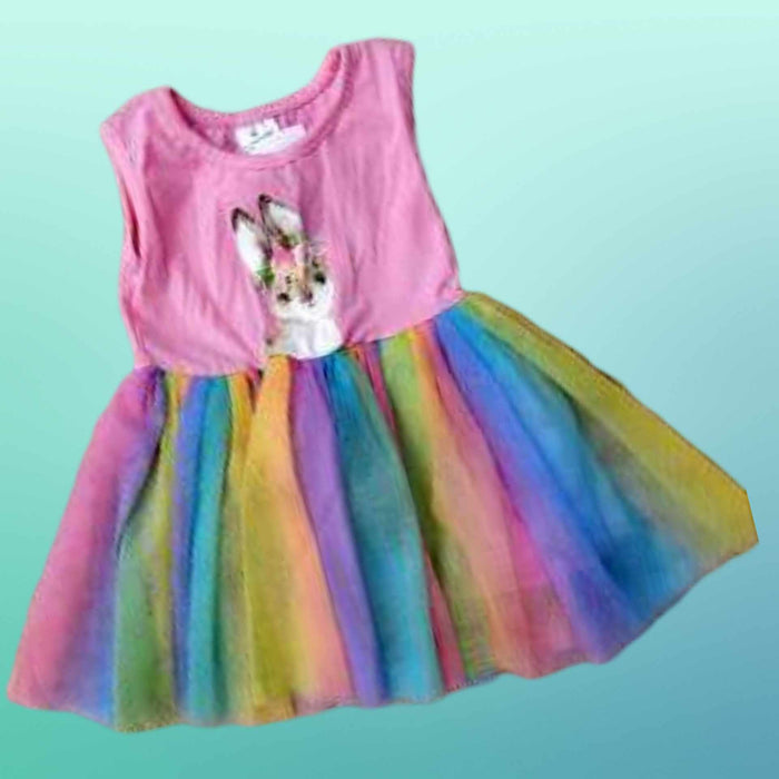 Rainbow Tulle Bunny Dress