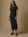 | Recycled Cotton Jersey T Shirt Dress - Washed Black | Faherty Brand