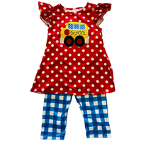 Red Polka Dot Bus Capri Set