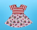 Red striped/Pink Back to school dress