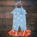Red White Blue Halter Romper