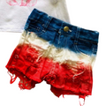 Red/White/Blue Tie Dye Shorts