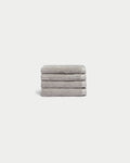 Ribbed Terry Wash Cloths in the color Light Grey. Photo of product taken with white background. |Color:Light Grey