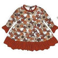 Rust Fall Floral Dress