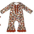 Rust Fall Floral Romper
