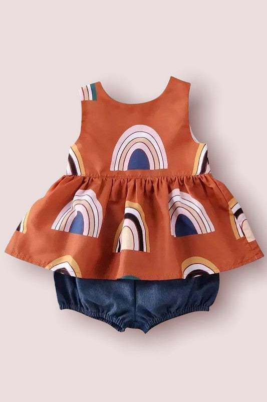 Rust/Denim Rainbow 2pc
