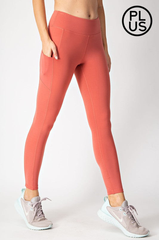 Rustic Coral Pocket Leggings 39