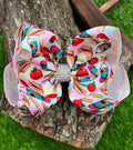 School Bling Bow (Pencil,Apple,Books)