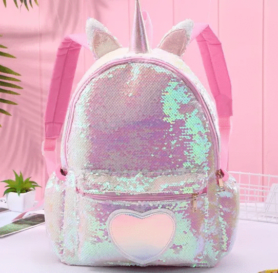 sequin heart backpack