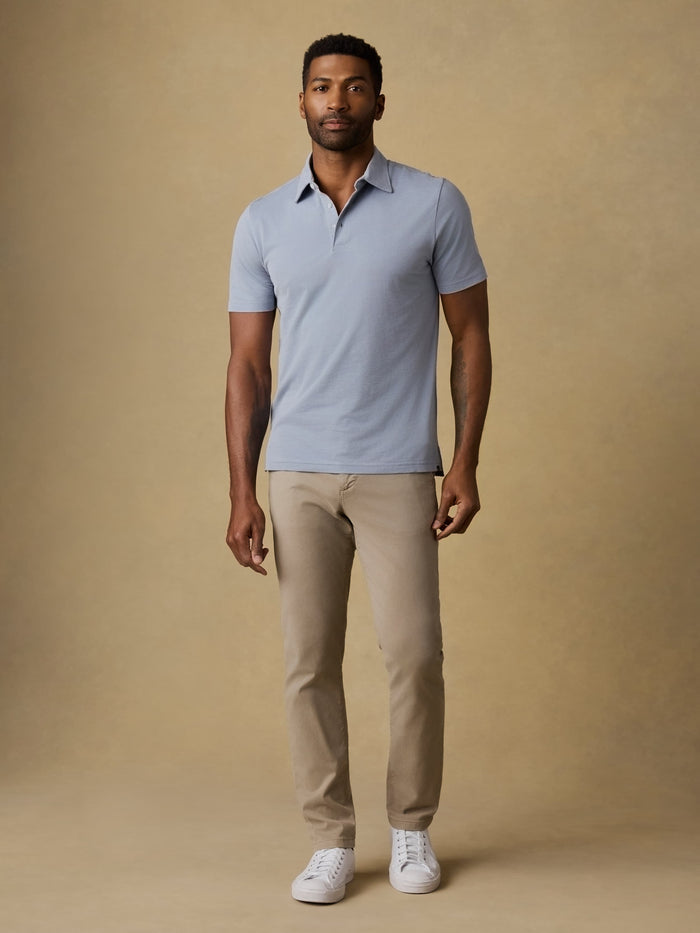 | Short-Sleeve Movement™ Pique Polo - Flint White Melange | Faherty Brand