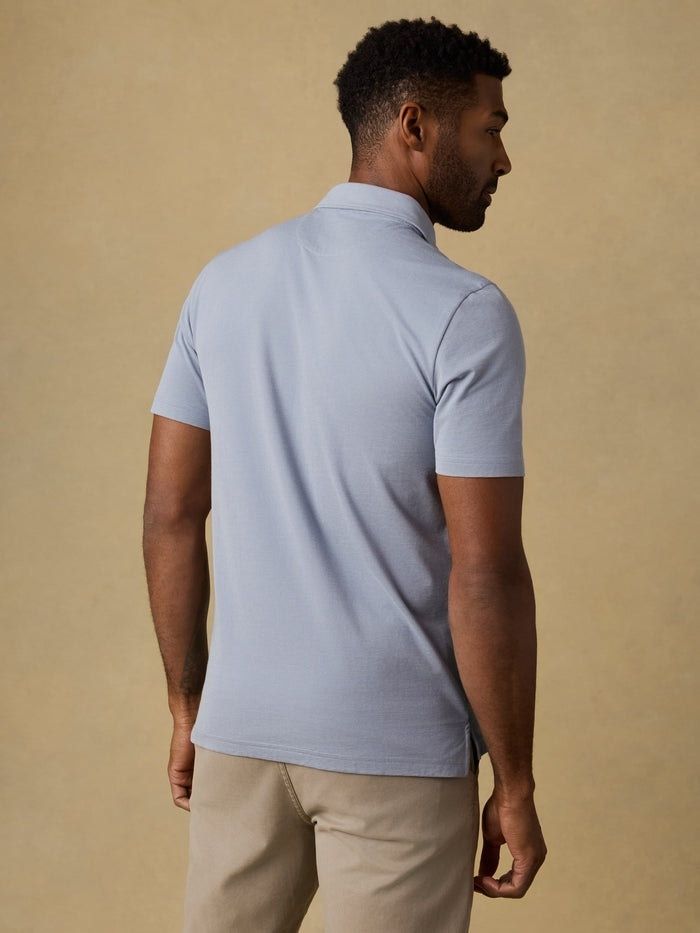 | Short-Sleeve Movement™ Pique Polo - Flint White Melange | Faherty Brand