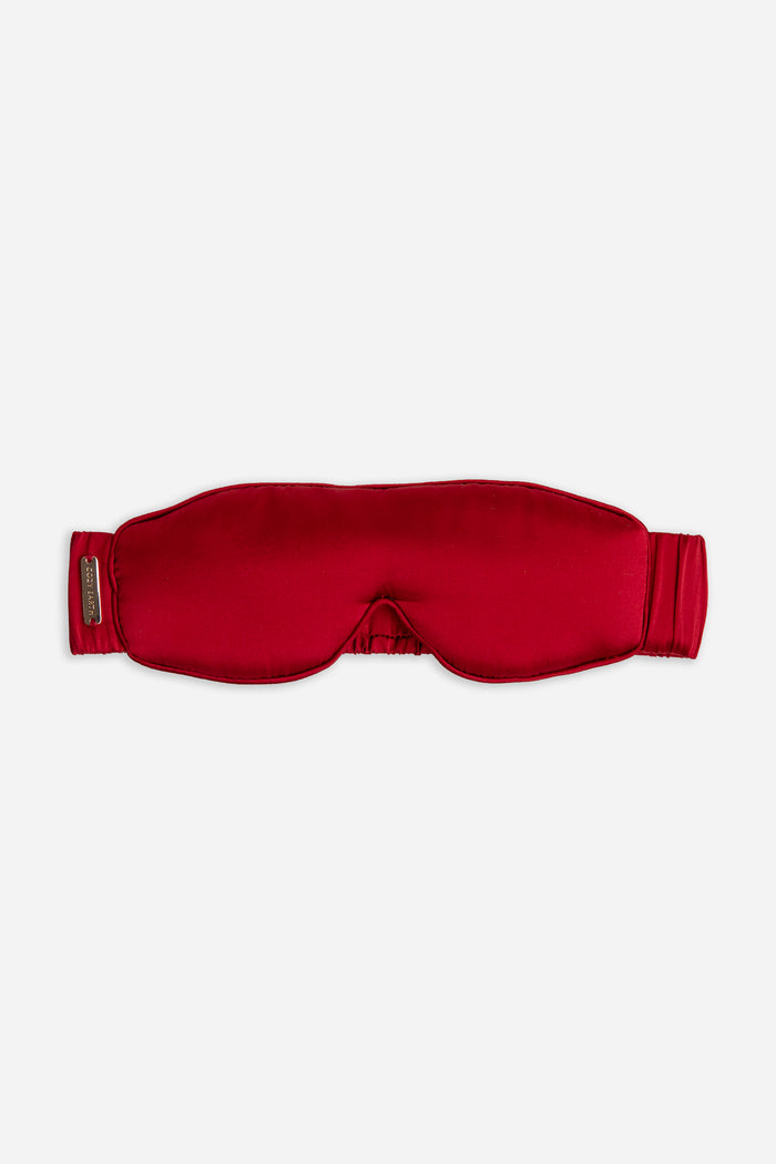 Red Silk sleep mask on a white background |Color:Merlot