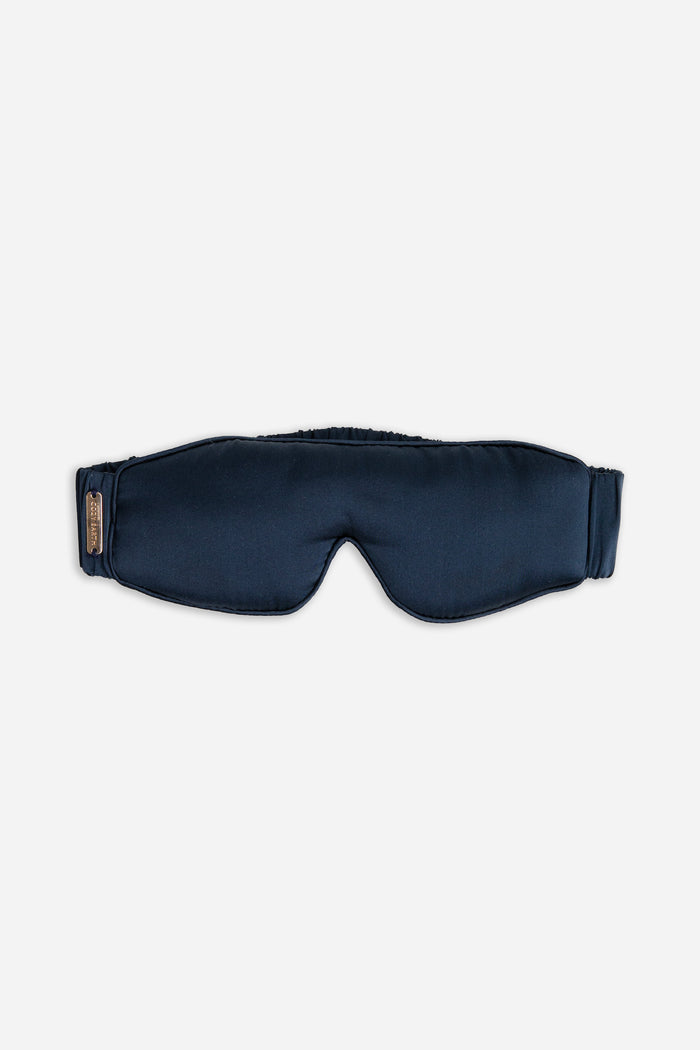 Blue Silk sleep mask on a white background |Color:Navy