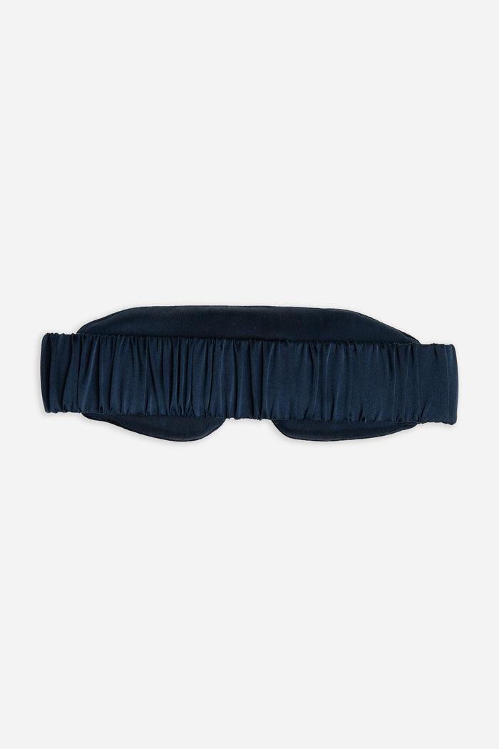 Blue Silk sleep mask on a white background |Color:Navy
