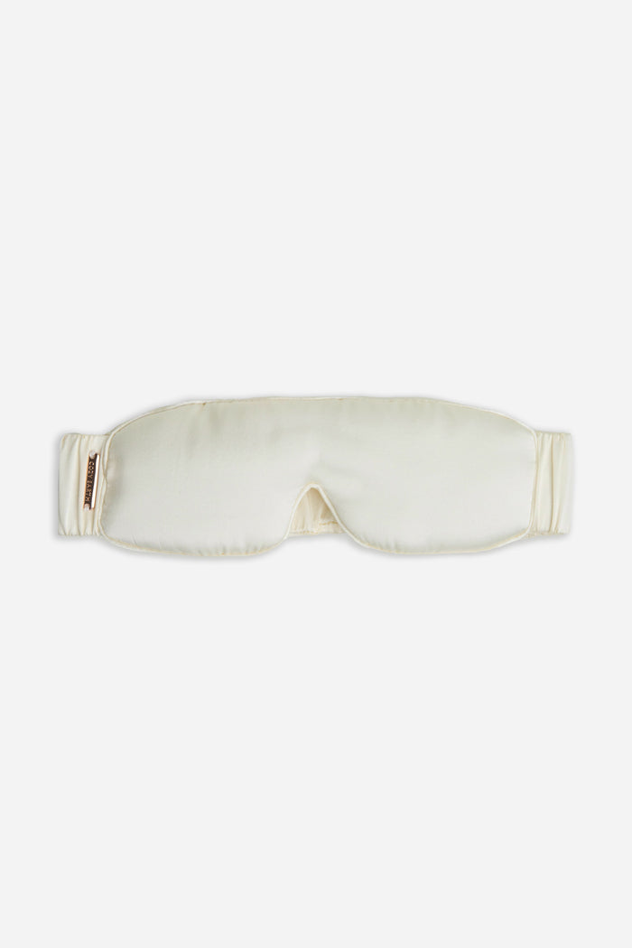 Cream Silk sleep mask on a white background |Color:Champagne