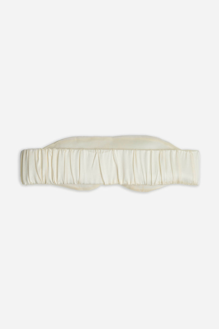 Cream Silk sleep mask on a white background |Color:Champagne
