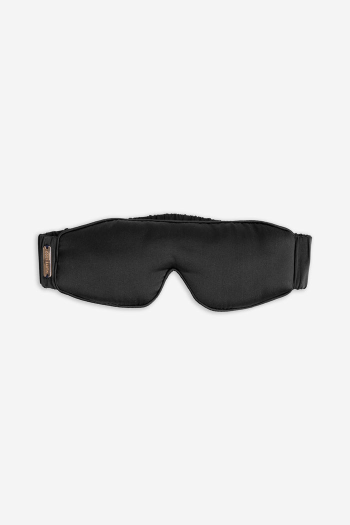 Black Silk sleep mask on a white background |Color:Black