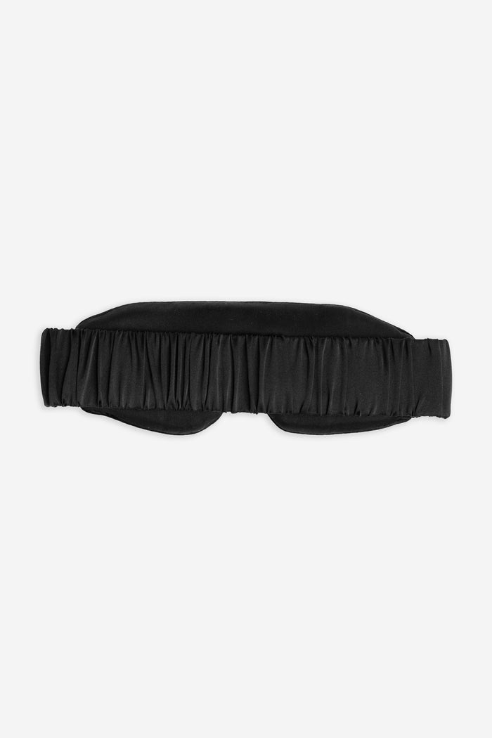 Black Silk sleep mask on a white background |Color:Black