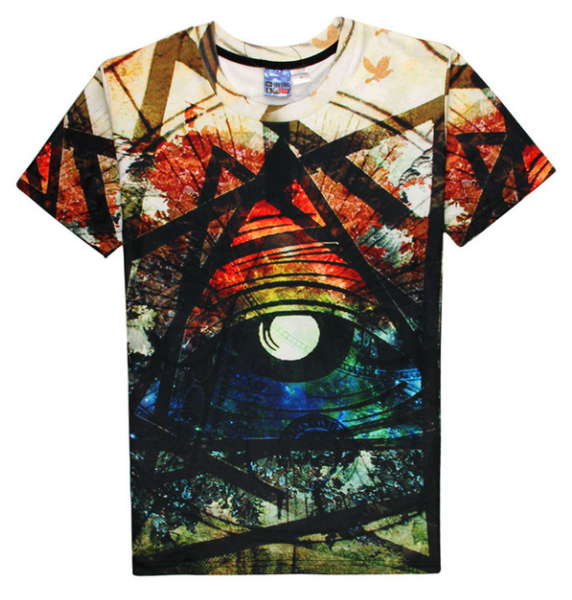 Slim 3D Eye Printed Short Sleeved T-shirt for Kids