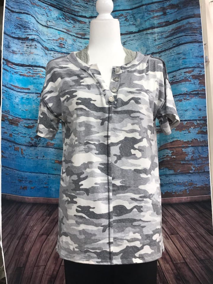 Soft Grey Camo top