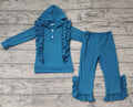 Solid Ruffle Hooded Sets