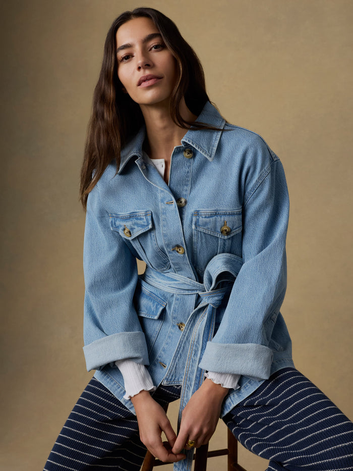 | Solstice Denim Safari Jacket - Bay Drift Wash | Faherty Brand