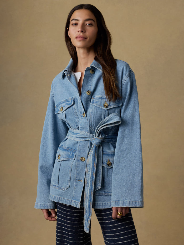 | Solstice Denim Safari Jacket - Bay Drift Wash | Faherty Brand