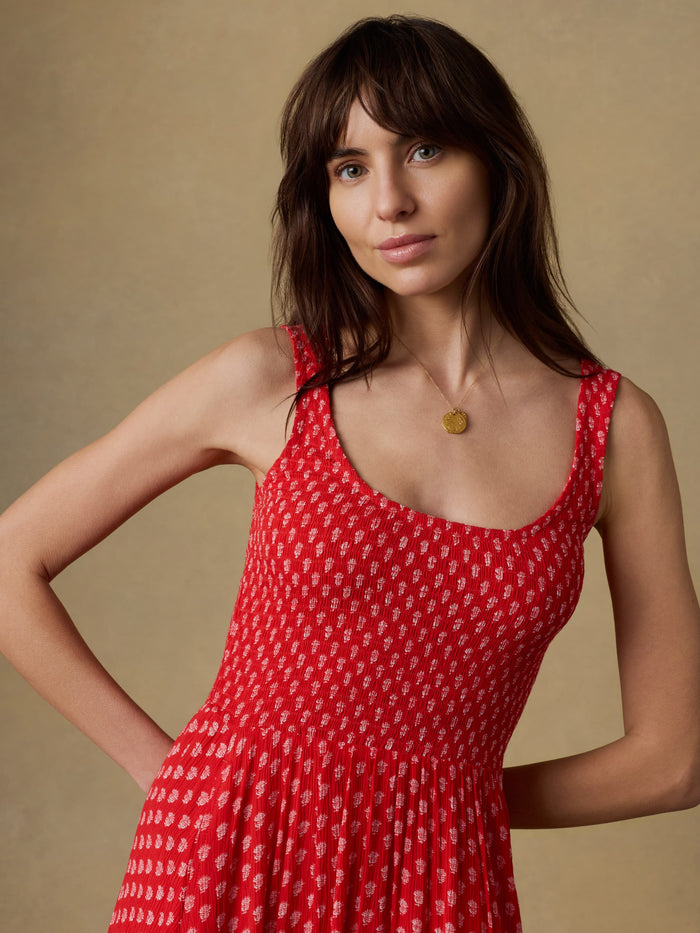 | Sophia Smocked Dress - Red Lotus Floral | Faherty Brand